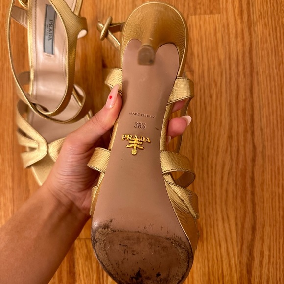 Prada Gold Heels - Picture 3 of 5